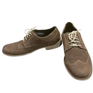 Cole Haan C10645 Men's 11 Drake Eva Brown Suede Wingtip Lace-Up Casual Oxford - Picture 1 of 12