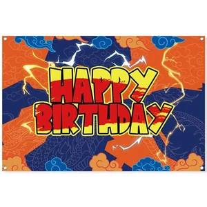 Anime Yellow Birthday Party backdrop-7x5ft Photography Party Banner for Baby ... - Picture 1 of 6
