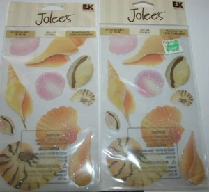 2 JOLEE'S Boutique Shells Vellum Stickers Seashells Beach Glitter Conch Ocean - Picture 1 of 2