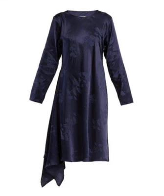 Vestido Asimétrico Maison Martin Margiela Floral Jacquard Satinado MM6 Italia Talla XS Foto 1 de 4