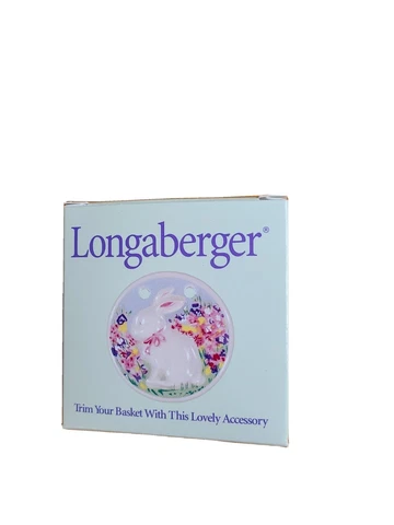 New Longaberger 1998 Easter Tie-On Easter Bunny with Flowers Cover