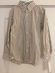 Jungen Mädchen Kinder LS grün/rosa kariertes Hemd Kitestrings von Hartstrings Größe 7 neu mit Etikett! - Bild 1 von 4