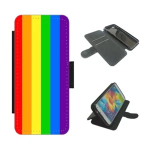 RAINBOW FLAG Wallet Phone Case Cover For iPhone / Samsung LGBTQ+ Gay Pride - Picture 1 of 2