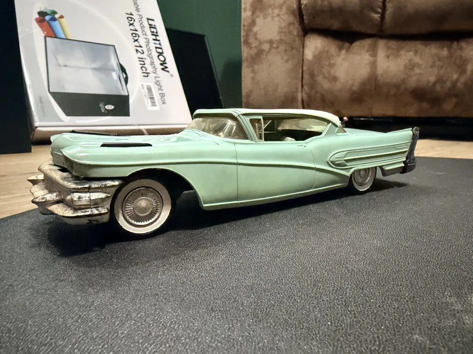 Vintage 1958 Buick Roadmaster 75  Dealer Promo Model Car Sage Green - Image 1 of 4