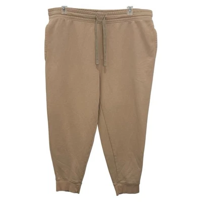 Pantalones deportivos Old Navy Jogger XXL de vellón con bolsillos cónicos con cordón beige Foto 1 de 4