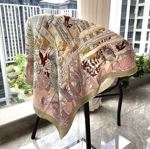 70% Cashmere 30% Silk Scarf building Print Double Face Stole Shawl Wrap 35" new - Picture 1 of 57