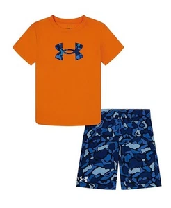 Nuevo Under Armour 2 Piezas Piel de Rana Camuflado Pantalones Cortos y Logo Camiseta Conjunto, Niño Talla 7 ¡NUEVO CON ETIQUETAS! - Imagen 1 de 3