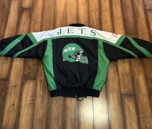 Vintage New York Jets Jacket Men’s Large Full Zip Nutmeg Helmet Logo - Picture 1 of 10