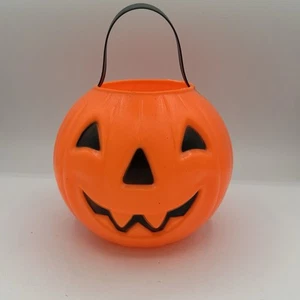 1980 Carolina Ent KLEIN 6" Kürbis Jack O'Lantern Halloween Blasform Eimer Vintage - Bild 1 von 7