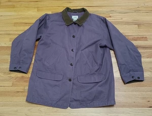 L.L. Bean Women's Barn Chore Jacket Shacket Barn 1X Corduroy Trim Vintage Purple - Picture 1 of 9