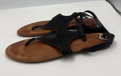 Jessica Simpson Women’s Rovan Flat Sandals Black Brown 10M - Image 1 of 4