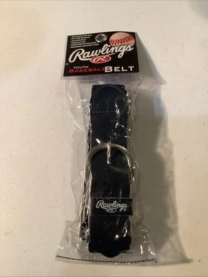 CINTURÓN DE BÉISBOL JUVENIL RAWLINGS-AZUL MARINO-20”-34”-NUEVO negro interior ¡Nuevo embalaje! Foto 1 de 4