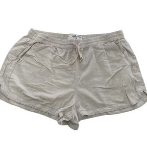 Hollister pantaloncino donna XL marrone panna vita ultra alta coulisse tasche casual - Foto 1 di 7