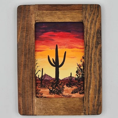 Original Painting Southwest Desert Landscape Art Arizona Sunset Signed Framed - Image 1 of 4