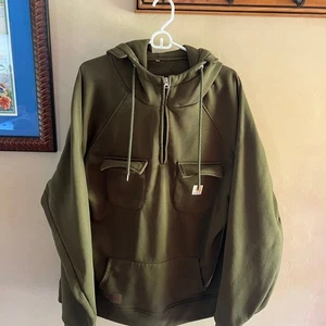 Carhartt Men's Green 1/4 Zip Hoodie with Pockets, Size 3XL - Picture 1 of 4