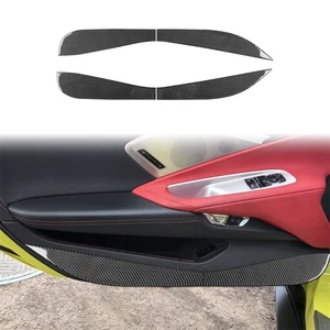 Carbon Fiber Interior Door Anti Kick Panel Cover For Chevrolet Corvette C8 2020+ - Picture 1 of 17