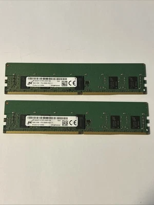 MICRON 16GB (2x8GB) 8GB 1RX8 PC4-2666V-RD1-11 ECC Server MTA9ASF1G72PZ-2G6 - Image 1 of 2