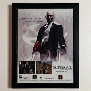 2002 Hitman 2: Silent Assassin Promo Ad/Poster - PlayStation PS2 Xbox Framed Art - Picture 1 of 7