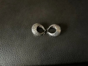 Vintage Sterling Silber Jezlaine filigran durchbrochen abgestuft Creolen - Bild 1 von 3