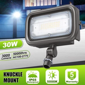 30W Outdoor LED Flood Lighting Fixtures 100W Replacement 3000LM Knuckle Mount UL - Picture 1 of 14