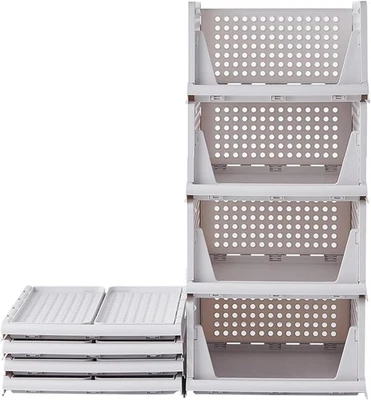 4 Stück Kleiderschrank Organizer Schubladenbox Stapelbare Schrank Organizer DHL - Bild 1 von 4