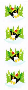 MRS GROSSMANS PENGUIN PLAYING STICKER STRIP BN & NLA - Picture 1 of 1