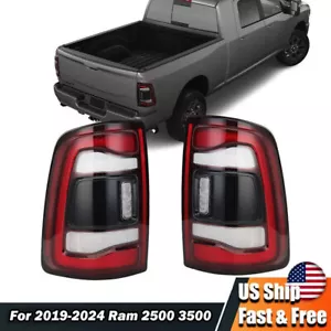 For 2019 2020 2021 2022 2023 DODGE RAM TAIL LIGHT PAIR 2500 3500 LED W/ BLIND SS - Picture 1 of 9