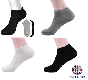 MENS SPORTS SOCKS ANKLE HIGH GYM SOCKS TRAINER SOCKS COTTON RICH SUMMER SOCKS - Picture 1 of 12