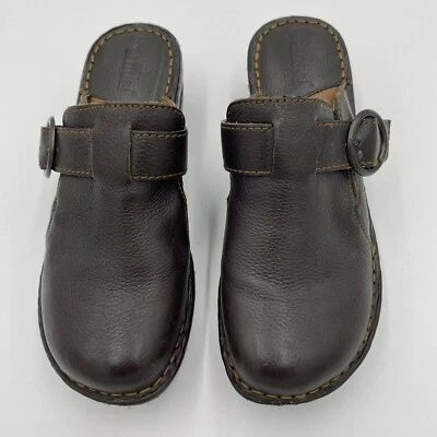 Bjorndal KellyAnne Size 6 Womens Shoes Mule Clog Wedge Heel 136221 Brown Leather - Image 1 of 4