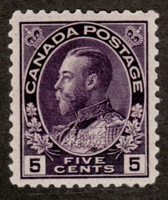 1922 Canada Sc# 112 - 5¢ Violet - KGV Admiral of the Fleet - MH  - Image 1 of 1