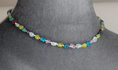 "COLLAR NUGGET DE AMATISTA, AMATISTA, AGUAMARINA Y APATITA NEÓN LODALITE ~ 18" Foto 1 de 2