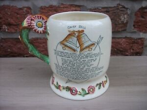 CROWN DEVON FIELDINGS DAISY BELL HAND PAINTED MUSICAL MUG IN BEAUTIFUL CONDITION