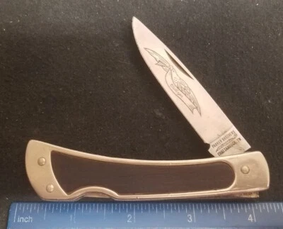 Parker Brothers Challenger Large Lockback Knife, Wooden Inset Handles, Japan + Foto 1 de 4