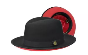 NEW Men Bruno Capelo Fashion Dress Fedora Hat Winter 100% Wool Princeton Black R - Picture 1 of 2