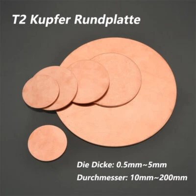 Spessore 0,5 ~ 5 mm Solid Pure Copper dischi vuoti piastra rotonda pezzo massiccio rotondo - Immagine 1 di 4