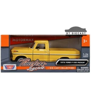 MOTORMAX TIMELESS LEGENDS 1972 FORD F-100 PICK UP TRUCK 1/24 YELLOW 79384 YL - Picture 1 of 1