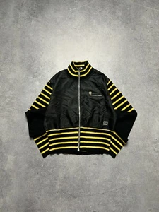 Vintage 90s Versace Jeans Couture Bee Black Yellow Cropped Jacket Women's Size L - Picture 1 of 11
