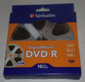 Verbatim 97946 DigitalMovie DVD-Rs 120 Minute - 10 Pack - Brand New - Picture 1 of 2