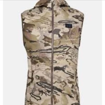 Under Armour UA RUT Fleece Mens Barren Camo Sleeveless Hoodie Vest Size Small - Image 1 of 4