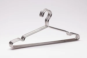 Heavy Duty Silver Metal Hangers 10 pcs New - Picture 1 of 12
