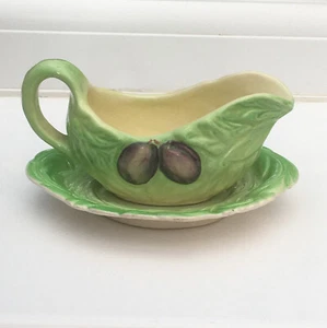 Vintage Sauce Boat Shorter & Son Saucer & Jug. Hand Painted Staffordshire. - Picture 1 of 12