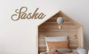 Custom Laser Cut Name Sign Kids MDF Wooden Acrylic Wall Plaque Nursery Decor - Picture 1 of 2