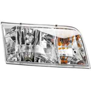 Headlight For 98-11 Ford Crown Victoria Passenger Side Chrome Halogen Clear Lens