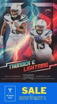 2018 Panini Playoff Thunder & Lightning #6 Keenan Allen/Melvin Gordon - Image 1 of 2