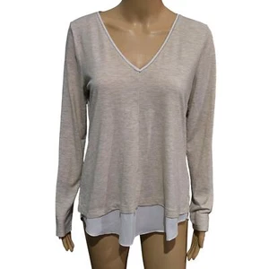 WHBM Beige Long Sleeve Top Medium NWOT - Picture 1 of 6