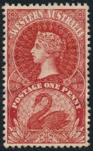 WESTERN AUSTRALIA, 1d VALUE, NICE CLASSIC UNKNOWN FORGERY MINT STAMP. #A101 - Picture 1 of 2