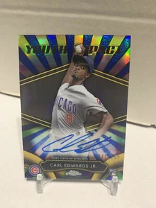 Carl Edwards Jr Topps Chrome Refractor Youth Pact RC On Card Auto /150 Autograph - Picture 1 of 2