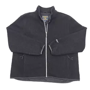 Woolrich Technowool Jacket Coat Black Full Zip Lined Boiled Wool Size Large - Picture 1 of 16
