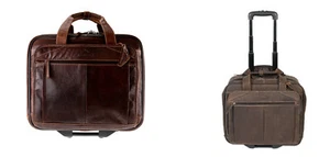 Nuevo cuero alpino File trolley DENVER piel de búfalo maleta bolsa archivos carro - Imagen 1 de 14