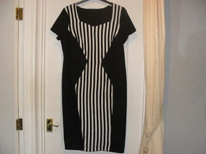 Simply Be Black/White Striped Body Con Dress - Size 20 - Unworn - Picture 1 of 3